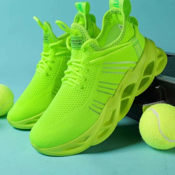 neon green tennis shoes